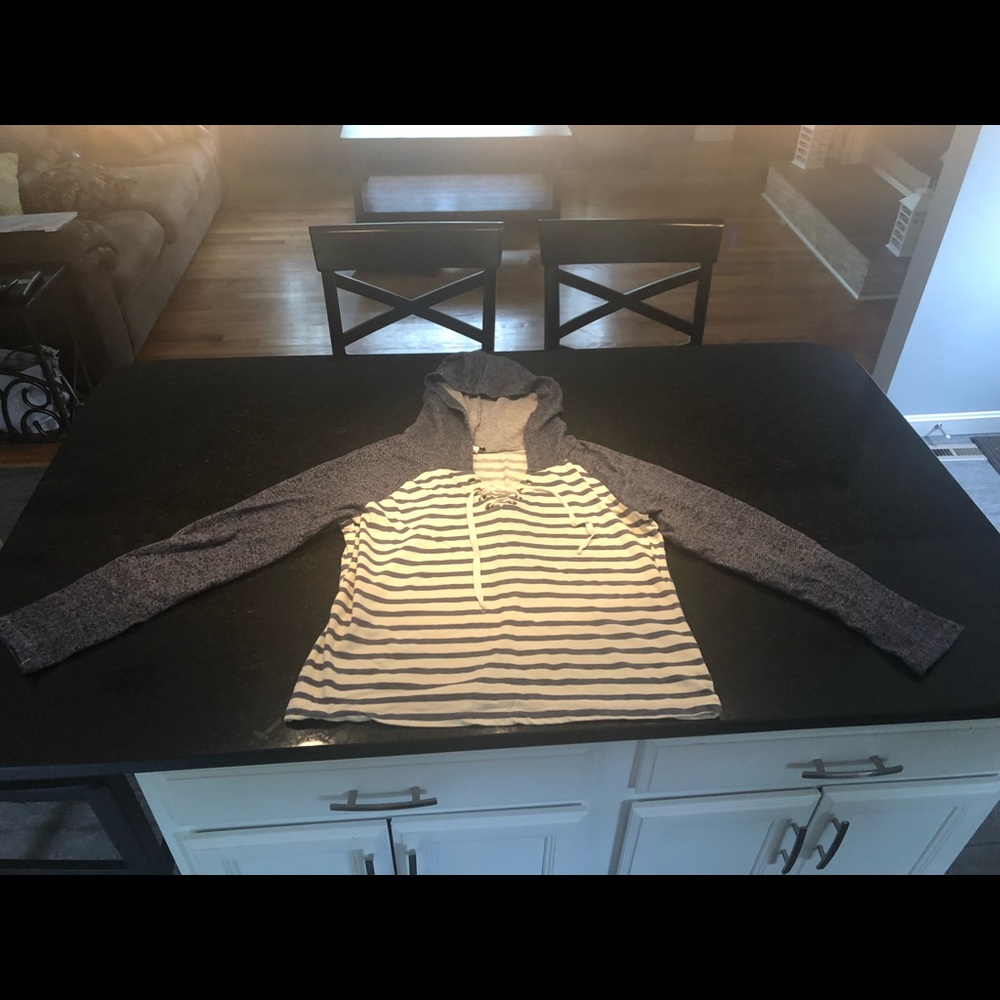 Hooded tie sweater